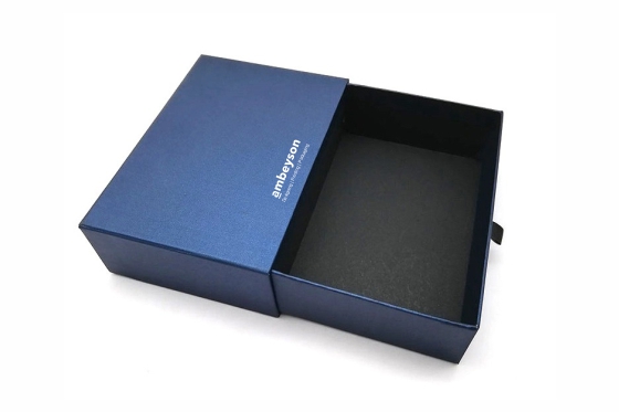 Premium rigid drawer box packaging design and custom printing service by Ambeyson for luxury product packaging
